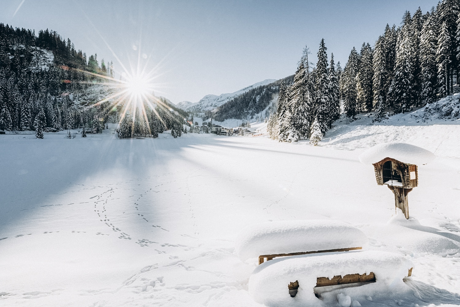 Winterlandschaft Altenmarkt-Zauchensee - Winterurlaub am Bauernhofurlaub Sinnhubgut